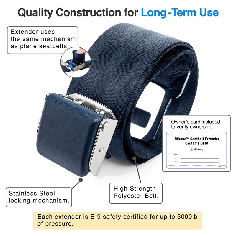 Mirone Adjustable Airplane Seat Belt Extender for Only Southwest Airlines Plane (7-32 Inch), E-9 Safety Certified Seatbelt (Type B) - Image 4